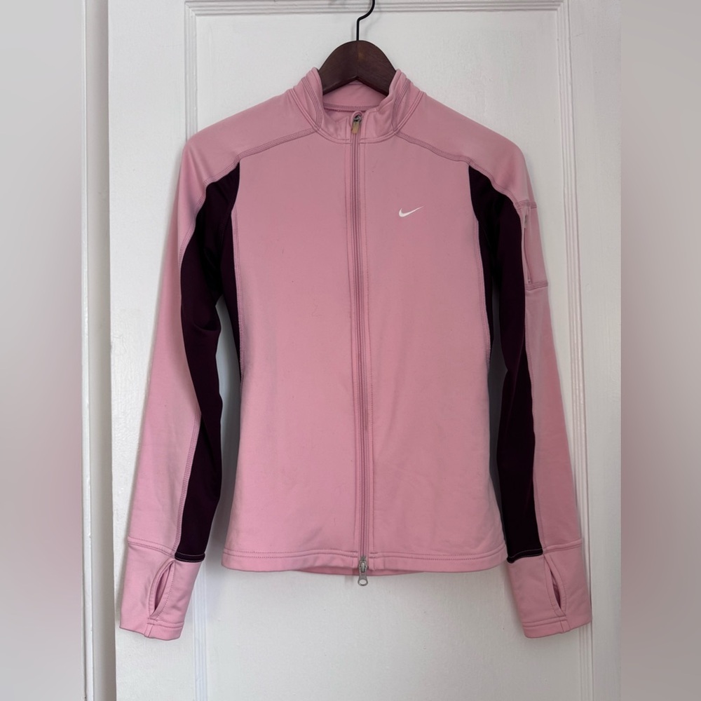 Nike Fit Dry Women's Pink Zip-Up Running Jacket. Small